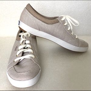 Keds Womens Center Sneaker- Stripe Walnut Size 8.5